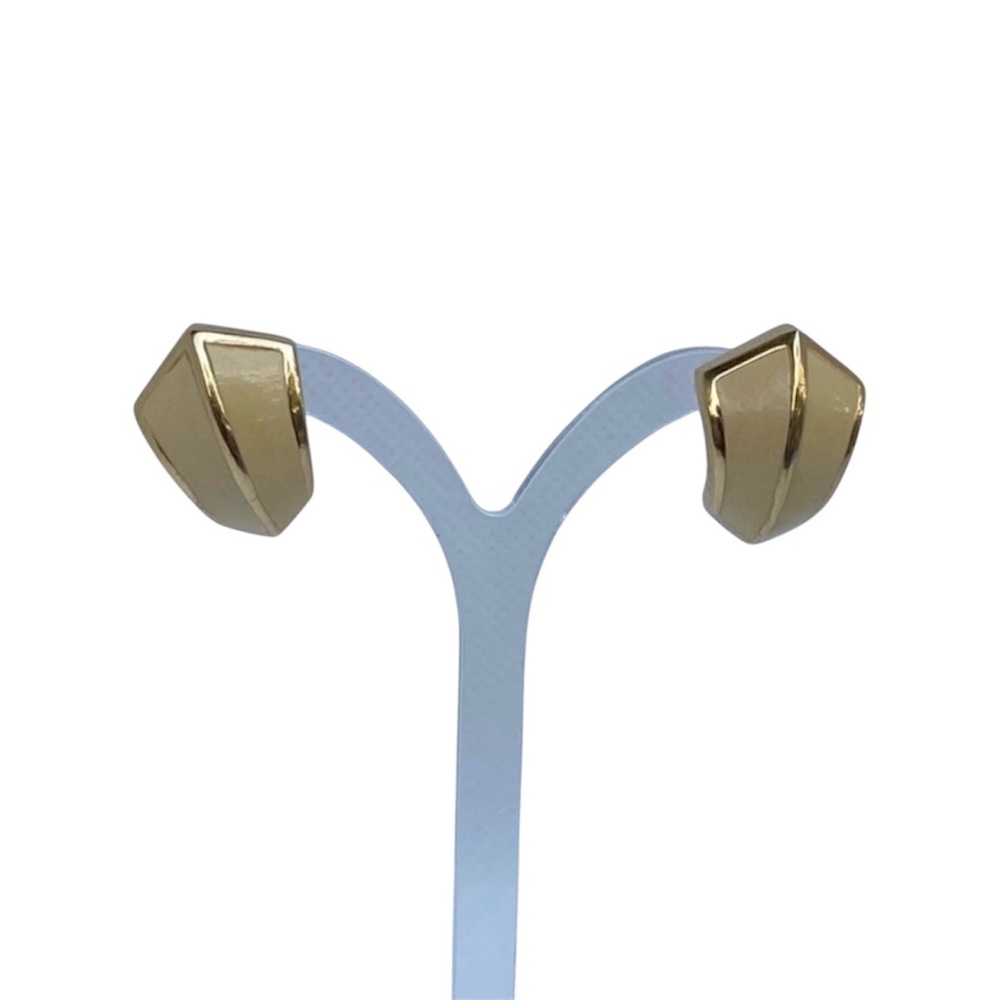Napier Vintage Retro Yellow Enamel Stud Earrings